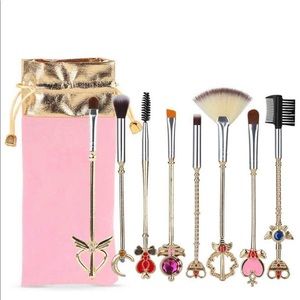 8 pc sailor moon gold makeup brush set